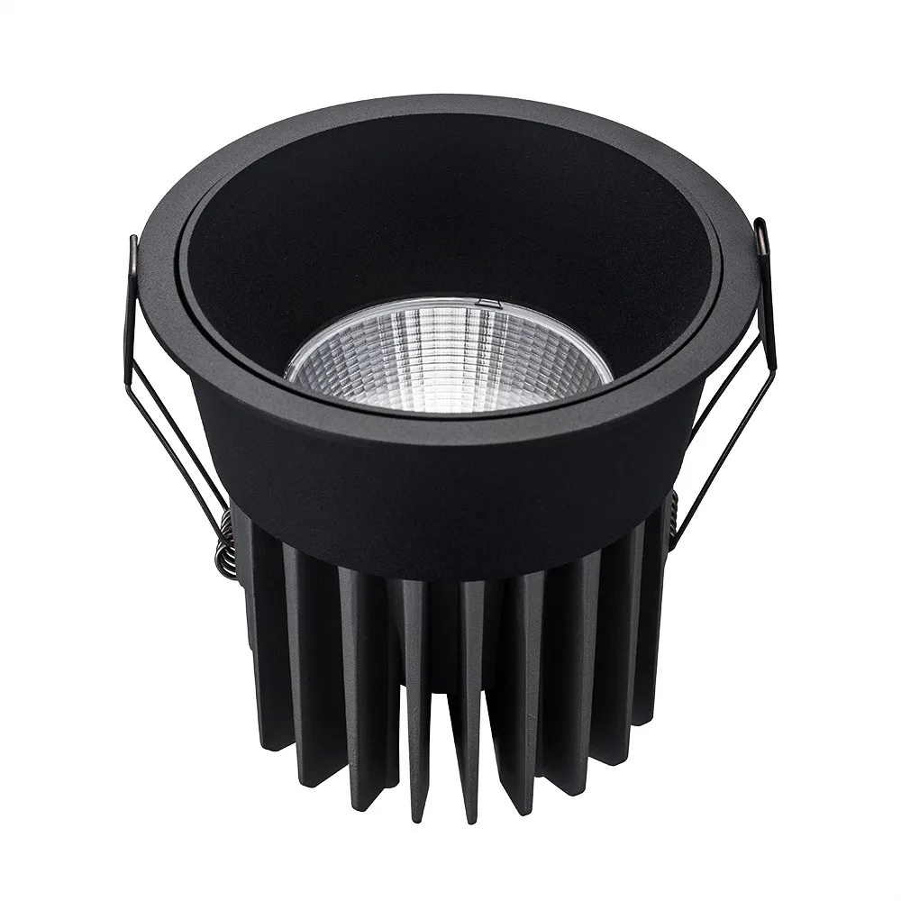Anti-glare LED COB Spotlight 12W 15W 18W Dimmable Recessed Downlight 7W 10W 60&deg; All Aluminum 2200K 2700K 3500K Interior lighting