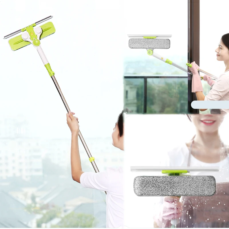 C,Upgraded Telescopic High-rise Window Cleaning Glass Cleaner Brush For Washing Window Dust Brush Clean Windows Hobot
