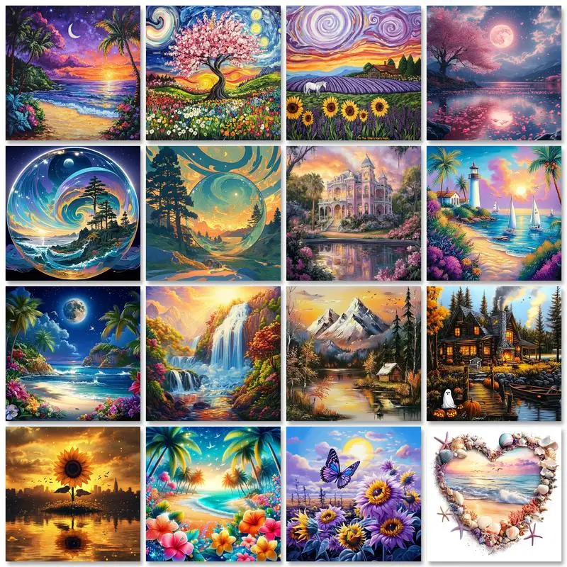 GATYZTORY Acrylic Painting By Numbers For Adults Wave Seascape Coloring By Numbers Diy Gift Wall Decors Picture Paint Hand Paint