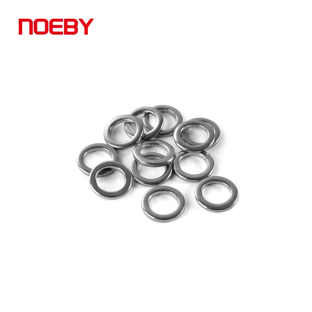 

Noeby 50pcs Heavy Duty Stainless Solid Ring High Strength Pull 335kg Connecting Hooks to Big Saltwater Lure Line Fishing Tackles