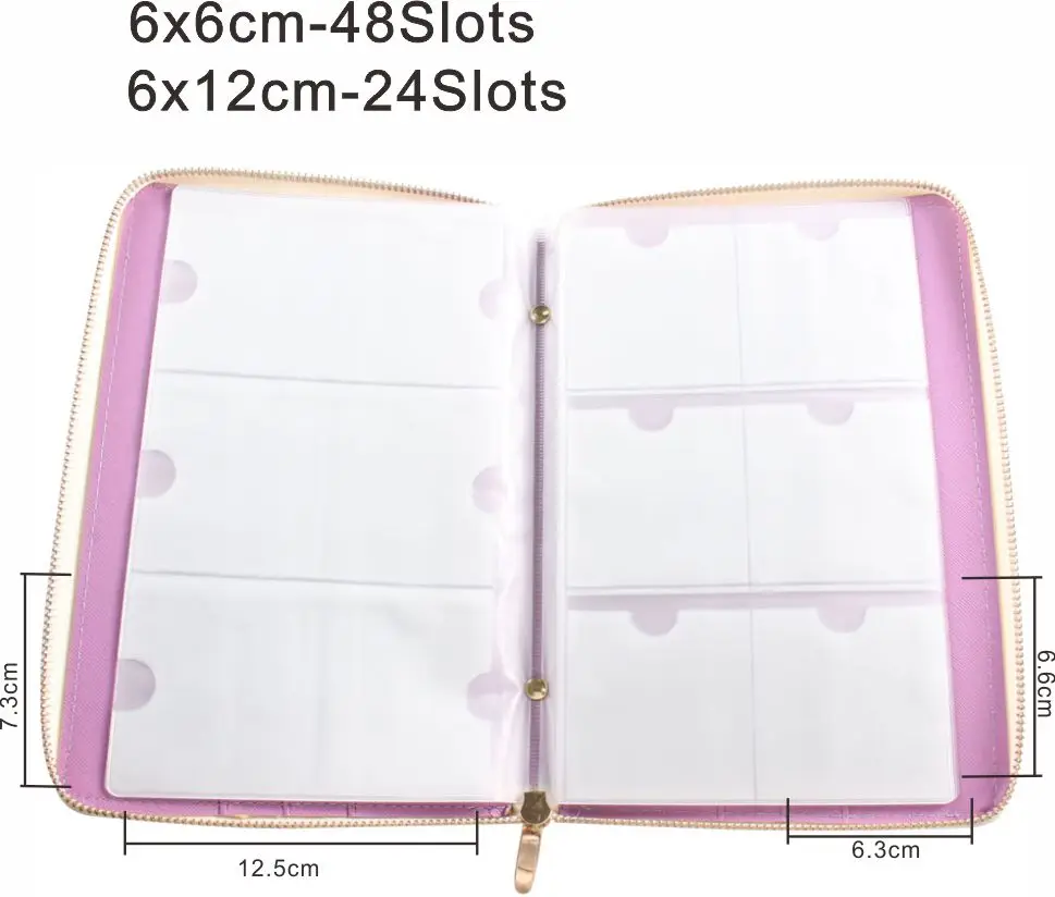 72Slots Purple Nail Art Stamping Plates Holder Storage Bag Empty Case Rectangle Template Accessories Tools For 6*12cm/6*6cm 2