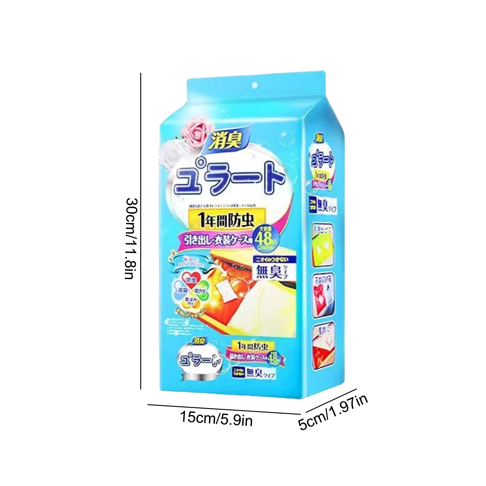 Wardrobe Aromatherapy Clothes Hanger, Fragrance Sachets Bags, Scented Bags For Wardrobe, Hanging Scent Bag, Wardrobe Air Freshener, Sachets Buds Bag, Scented Bags, 2 X Rose, 2 X Ocean