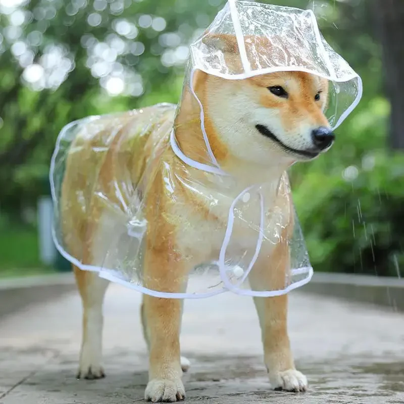 

Transparent Raincoat Raincoat Pet Pet Dog Puppy Hooded Waterproof Coat Clothes Soft PVC Raincoat Suitable for Small Dogs Corgi