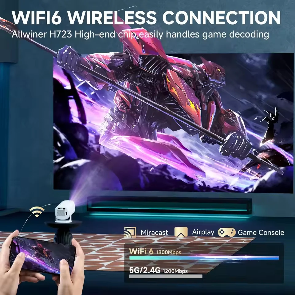 휴대용 P30PRO 미니 프로젝터 리눅스 시스템 WiFi6 BT 5.1 지원 4K 1280*720P 스마트 홈 시네마 야외 휴대용 프로젝터 2026