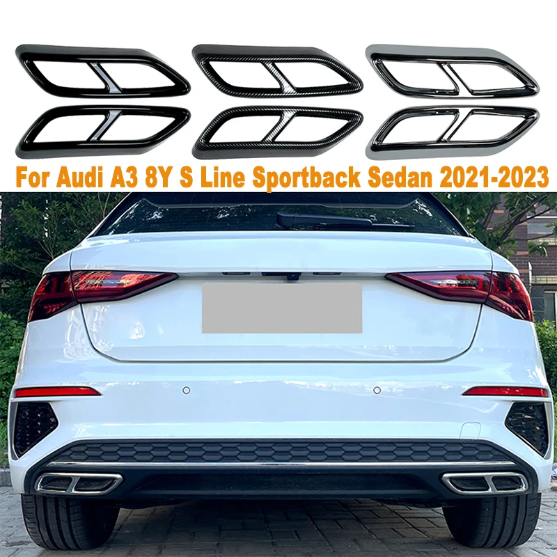 

Car Rear Exhaust Muffler Tail Pipe Cover Trim Accessories For Audi A3 8Y S Line Sportback Sedan 2021-2023