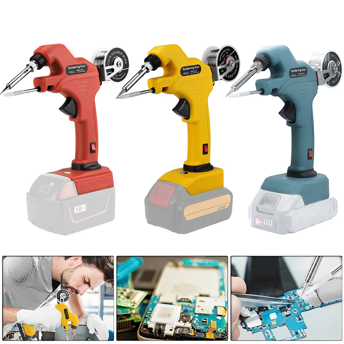 

Cordless Soldering Welding Iron Tool 30W 18-24V Battery Operated Electric Soldering Iron Quick Preheat Soldering Iron Repairing