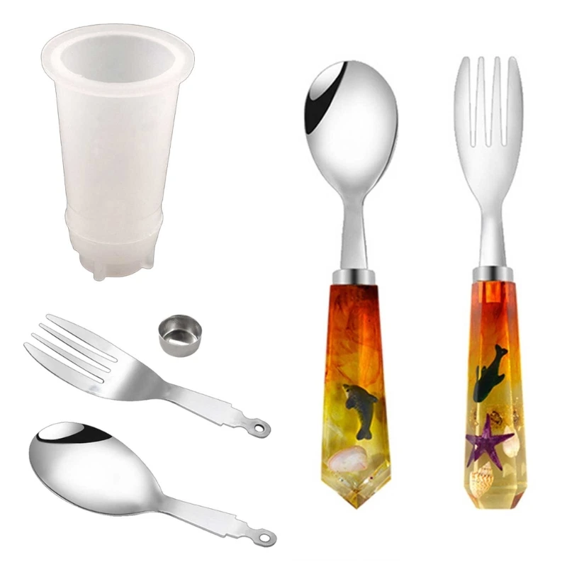 Kichvoe Set Posate Per Insalata In Acciaio Inossidabile – Cucchiaio E Forchetta 19,5 Cm