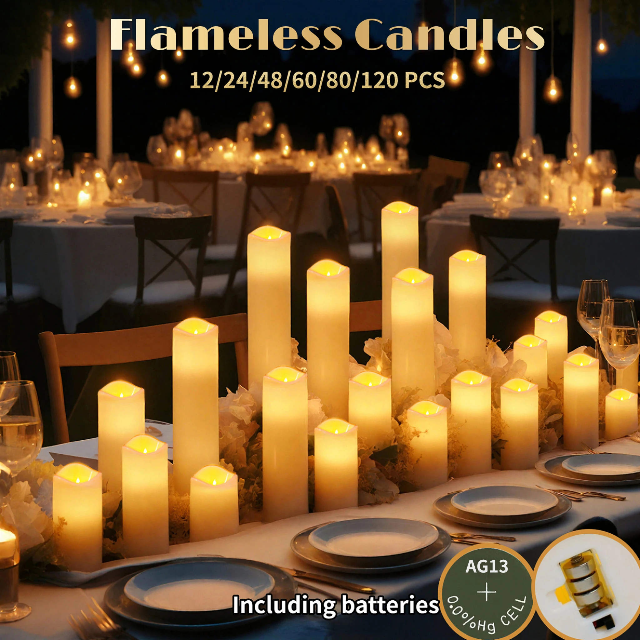120-10Pcs-Flameless-Candles-Battery-Operated-Candles-Wedding-Decor-Led ...