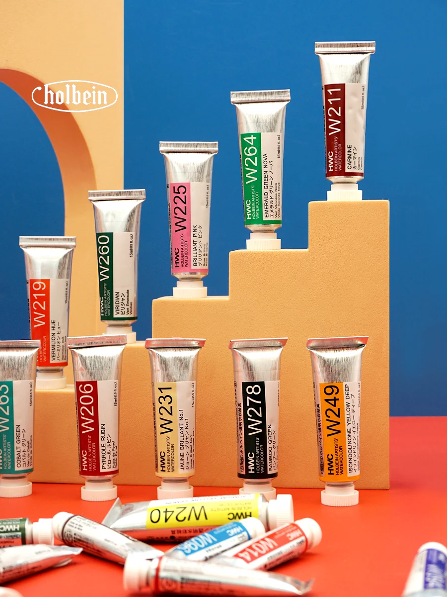 Watercolor Paint Watercolor Pigment Holbein Artist Watercolor Paint 15ml Tube Transparent Aquarell Portable Beginner Drawing Art Supplies Student Supplies
