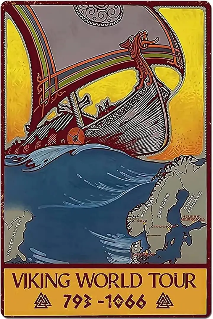 Металлический жестяной знак Curteny в виде сосуда викингов, украшение для гаража в виде пещеры викингов, значок для клуба, бара, необычная и интересная ванная комната