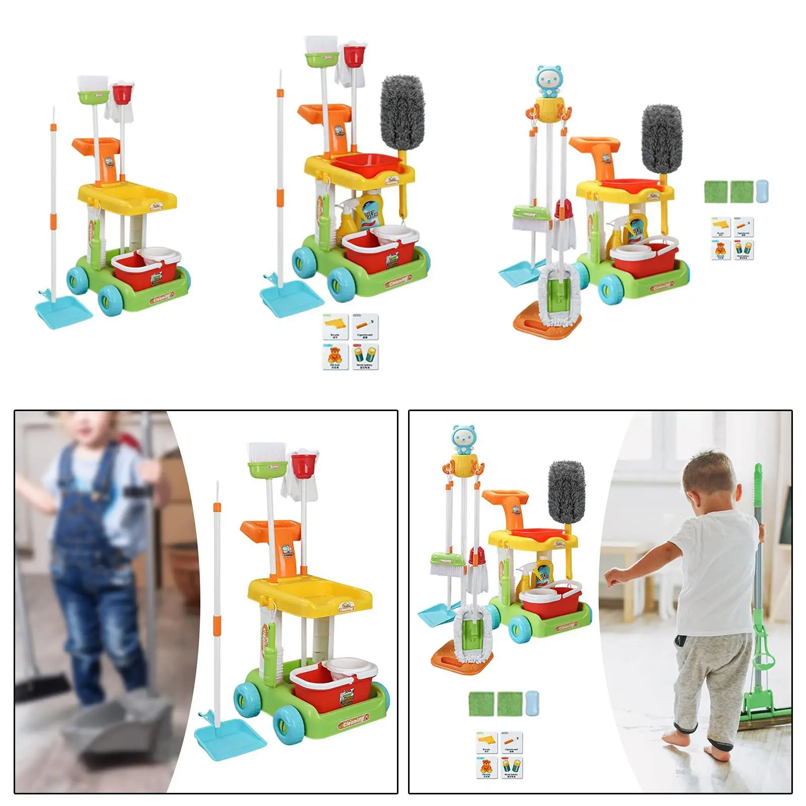 Kids Cleaning Toy Role Play Cleaning Role Play Housework Toy Sweeping for Children for Ages 3+ Years Old Children