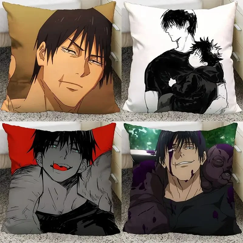 Anime Jujutsu Kaisen Toji Fushiguro Pillow and Pillowcase Double Sided Pattern Throw Pillows 40x40cm 3