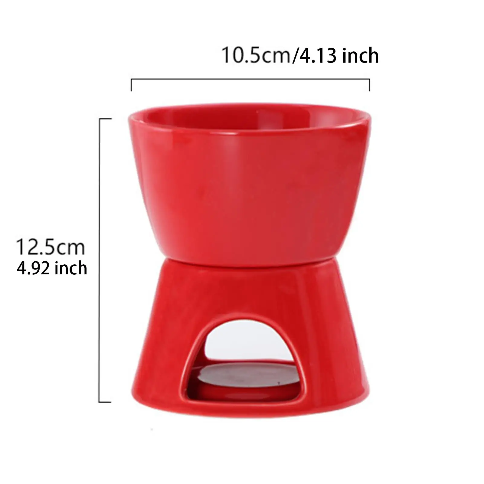 Chocolate Fondue Pot Dining Butter Warmer Tea Light Porcelain Melting Pot