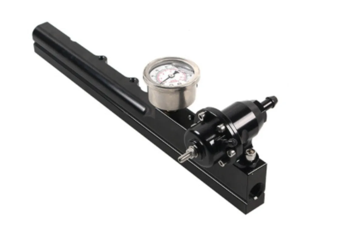 Automotive Retrofit Aluminum Alloy Fuel Rail Fuel Guide Rail Oil Gauge for Honda Civic B16 B18 B20 Si GSR