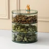 Household living room candy box, high-end light luxury, transparent dried fruit plate, nut snack storage box 3