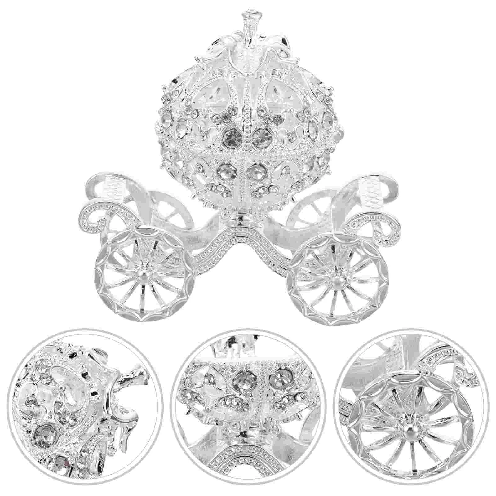 Trinket Box Carriage Jewelry Chests Creative Gift Ornament Rhinestone Crystal Pumpkin Carriage bags accessories gift v2 aluminum plate y carriage accessories scs8uu linear bearing alloy belt holder clip screw for cnc prusa i3 heatbad parts