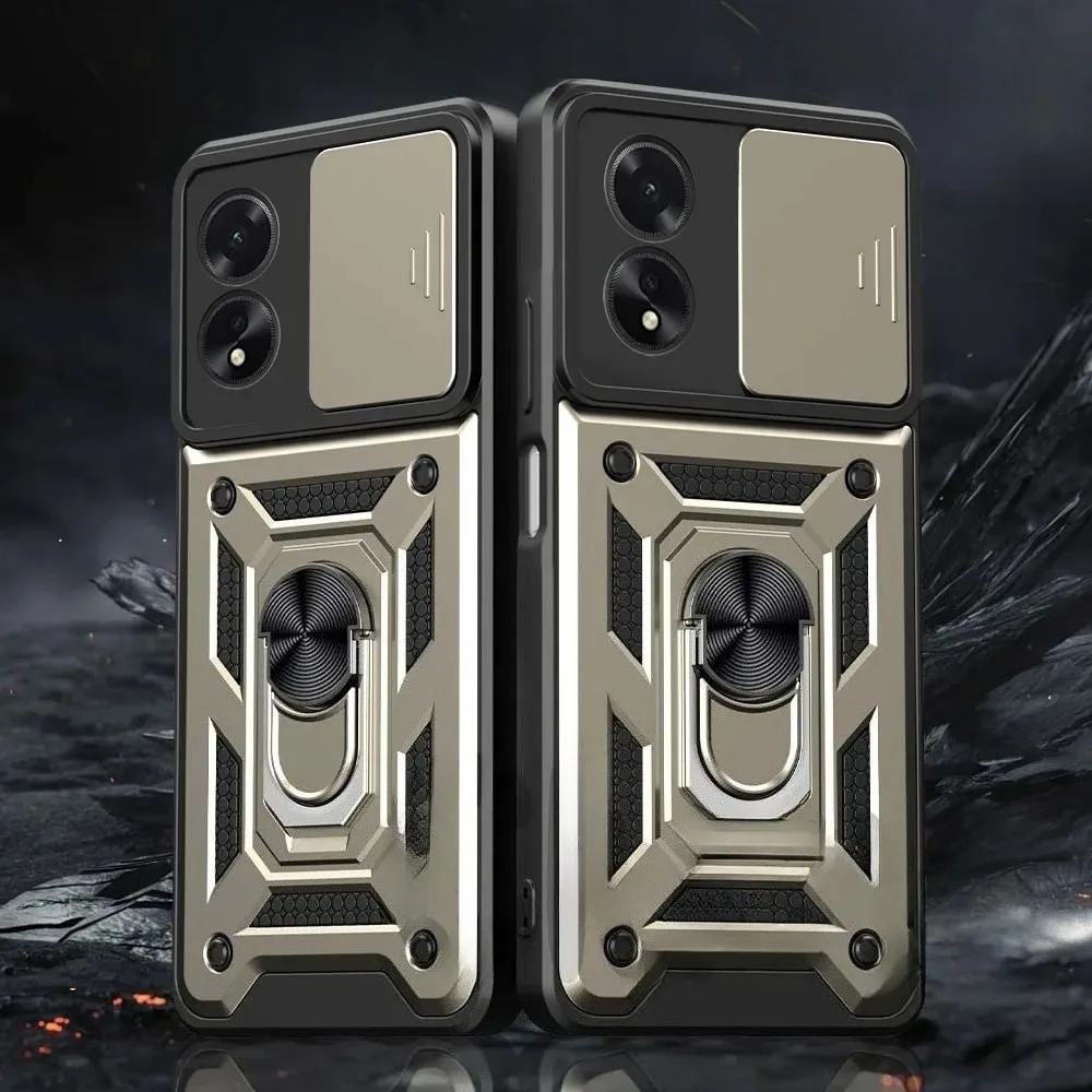 Durable Armor Case with Ring Magnetic Holder and Stand Functionality