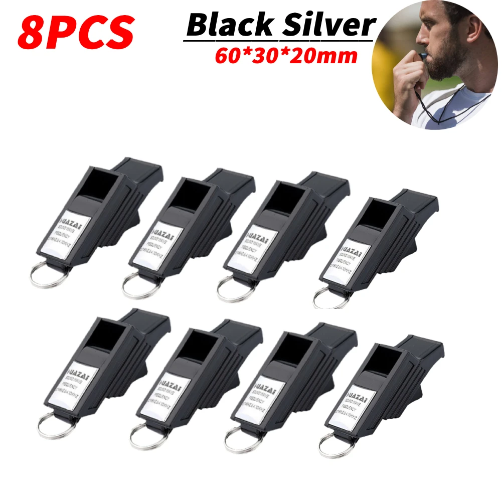 8PCS Black Silver