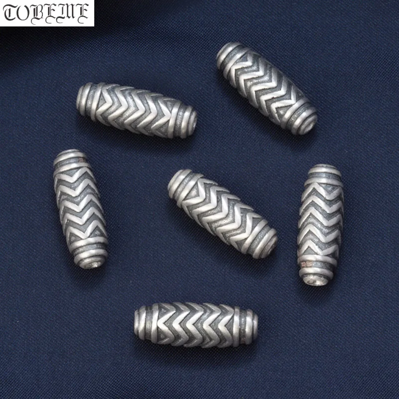 100% 999 Argento 3D Leggero Nine-Eye Dzi Bead Argento Tibetano 9 Occhi Perline Argento Puro Buona Fortuna Perline Risultati Di Gioielli Fai Da Te