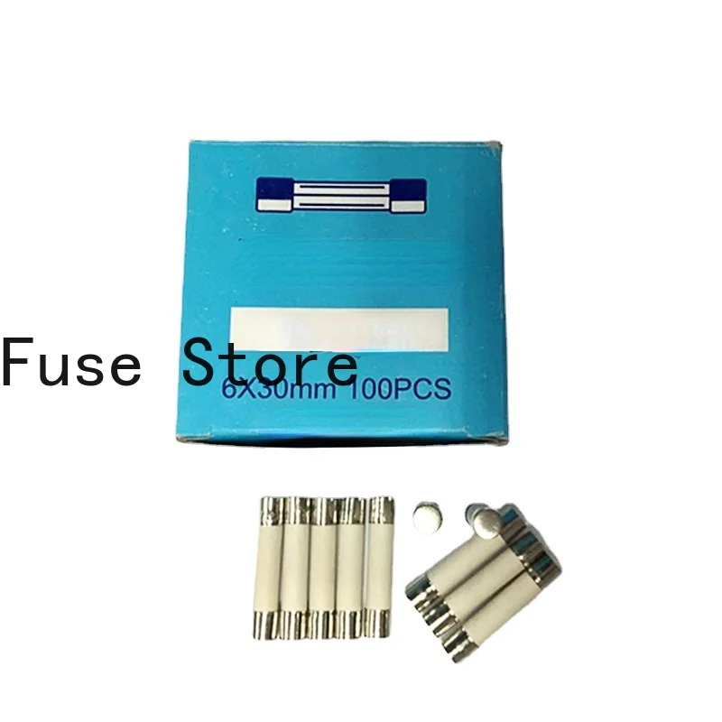 10PCS Slow Break Type Explosion-proof Ceramic Fuse Tube 6*30mm 250V T5A T6A T6.3A Good Quality