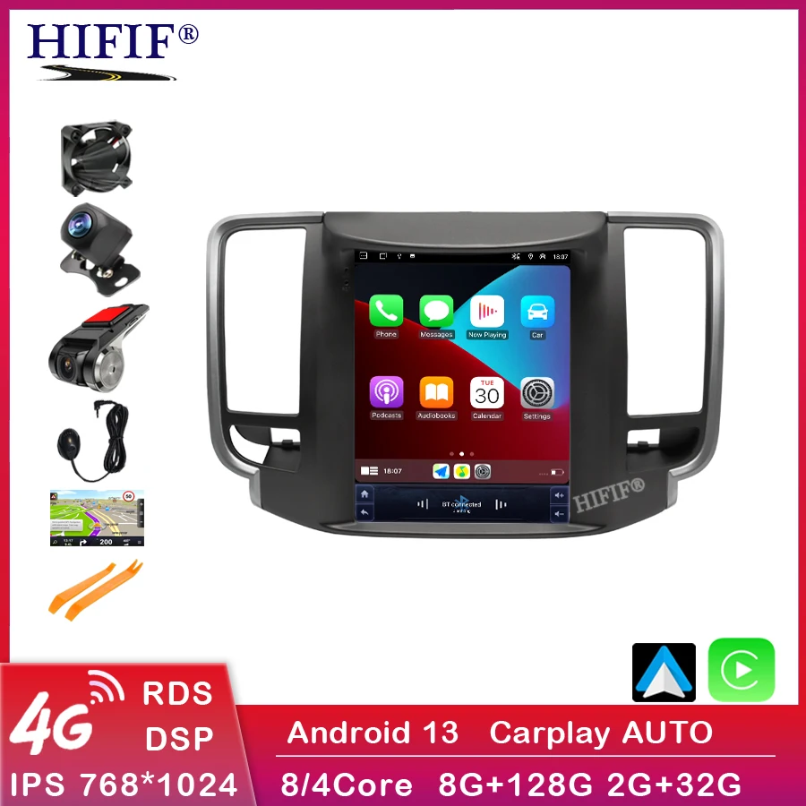 

8 + 128G Android 13 для Nissan Teana J32 Cedric 2008-2012 автомобильный IPS экран радио GPS навигация мультимедийный беспроводной плеер Carplay