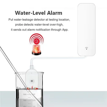 AA08-Tuya Zigbee Smart Water Leak Sensor Water Overflow Level Detector Security Alarm System Flood Leakage Sensor 1