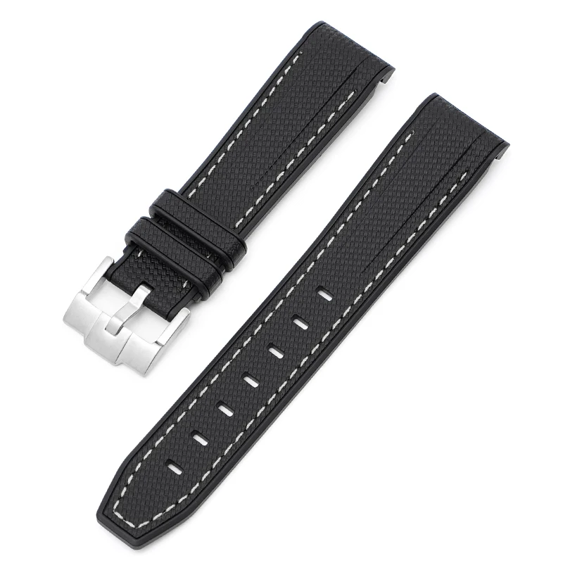 Premium 20mm Rubber Silicone Watch Band - Curved End Wrist Bracelet