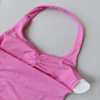 Sexy Halter Neck Beautiful Back High Waist Peach Sports Bras Leggings Suit Pilates Gathering Yoga Vest Training Fitness Bra Sets - Image 6