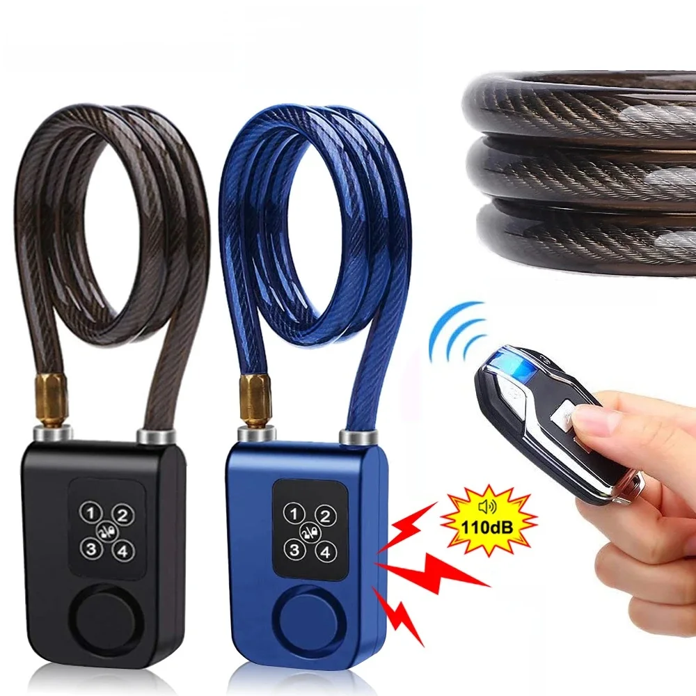 Waterproof Bike Cable Lock with 110dB Alarm 1