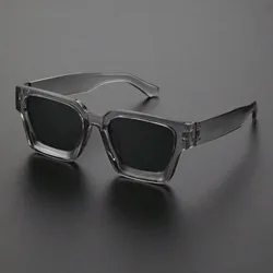 Unisex Stylish Square Frame Sunglasses for Street Photography and Beach Trips (B)