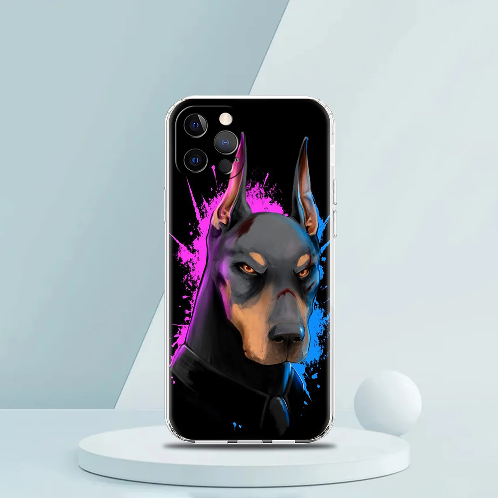 Doberman Hunde tasche für iPhone 16 15 14 13 12 Pro Max Abdeckung transparent weich für iPhone 11 Pro Max 7 8 plus xs xr Shell Capas Taschen – Detail 5