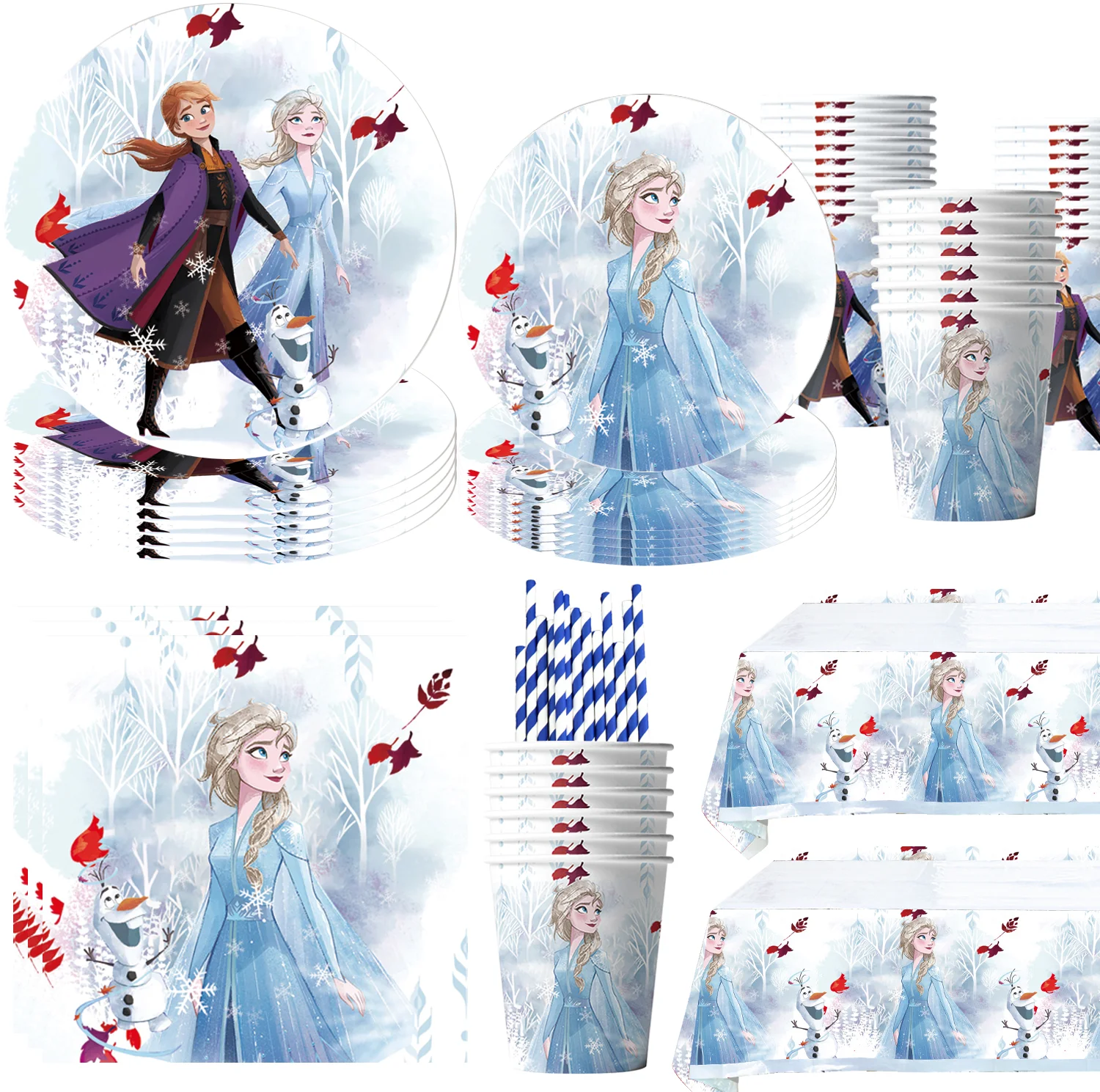 

Disney Frozen Anna and Elsa Birthday Party Decorations Supplies Frozen Queen Party Cups Plates Napkins Balloons Baby Shower
