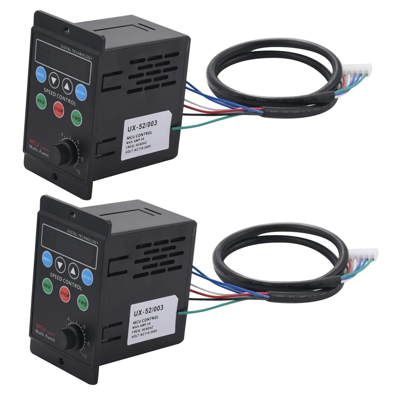 

2X Ux-52 Digital Display Motor Speed Controller Motor Governor Soft Start Tools 220V Ac 6W-400W