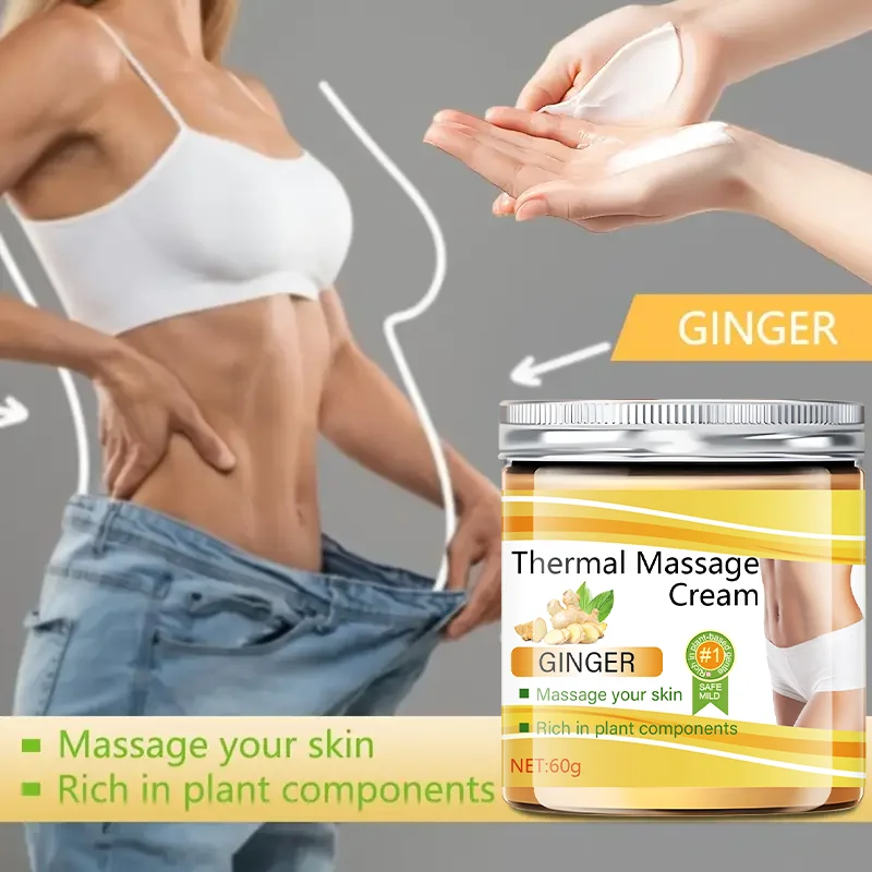 Crema idratante per il corpo allo zenzero da 60 g - Adatta per la crema da massaggio per il corpo, che può anche abbinare la cura della pelle allo stesso tempo, la struttura della crema è leggera e non grassa unisex, facile da assorbire 2