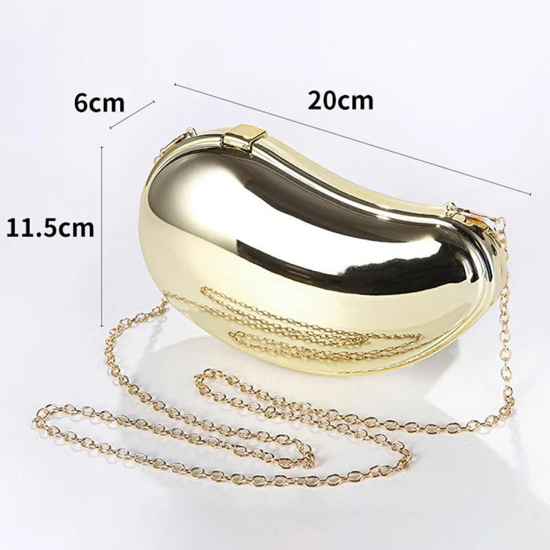 2024 Trend Plating Acrylic Clutch Handbag for Women Luxury Designer Branded Mango Shaped Evening Party Bags Box Shoulder Purses