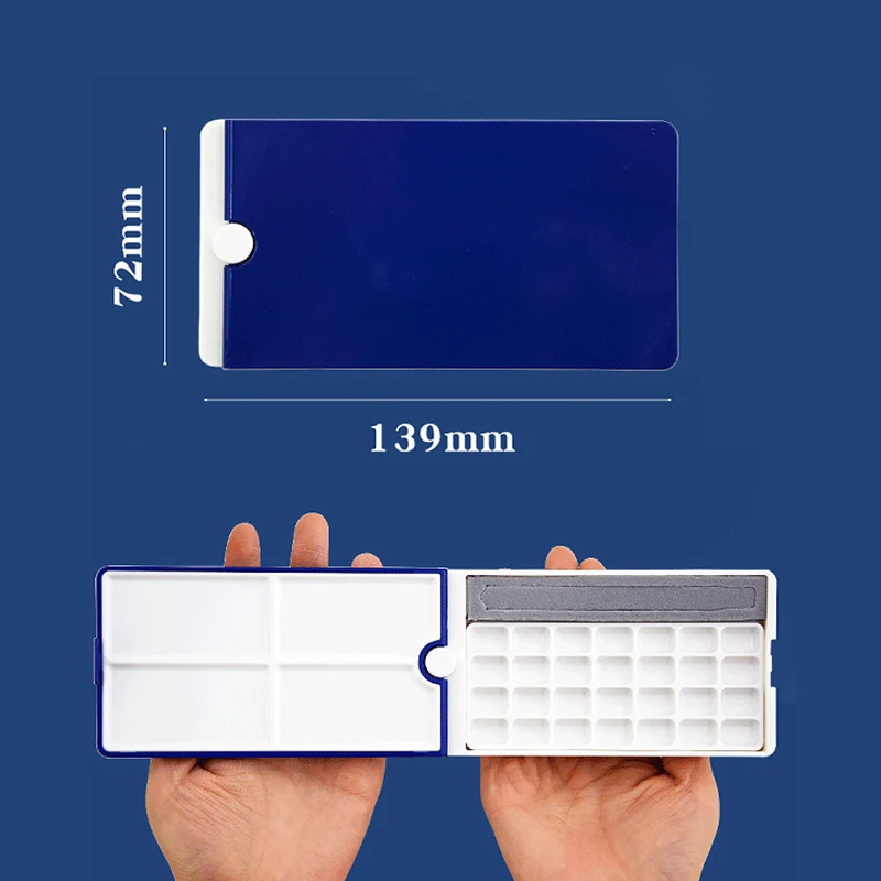 360&deg; Rotating Empty Watercolor Palette Nail Art Tray Box 28 Grid For Diy Travel Gouache Oil Plastic Nail Art Palette