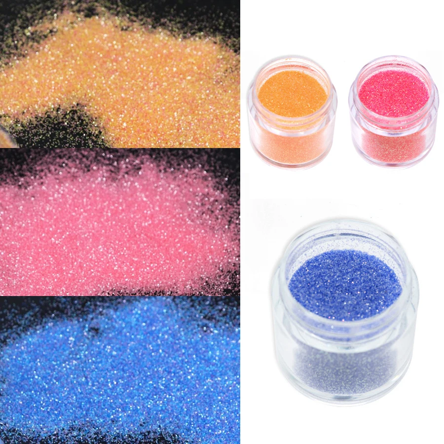 캔디 컬러 샌디 더스트 네일 파우더, 네일 아트 글리터 바다 소금 파우더, 홀로그램 글리터, 설탕 효과, 병 당 1 개, 6 개, 10ml