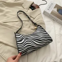 Fashion Zebra Print Women Luxury Handbag PU Leather 6 Fashion Zebra Print Women Luxury Handbag PU Leather Simple Underarm Shoulder Bags Female Daily Design