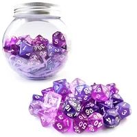 Bescon RPG Dice Set 35pcs , DND Role Playing Game Dice 5X7pcs Amethysts Set and Emeralds Set 1