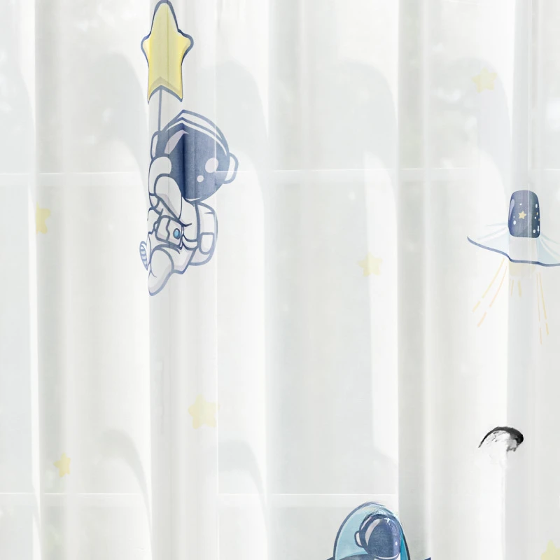 Karikatür Uzay Astronot Baskılı Perdeler Amerikan Modern Isı Yalıtımı Karartma Perdeleri çocuk Odası Erkek Odası için