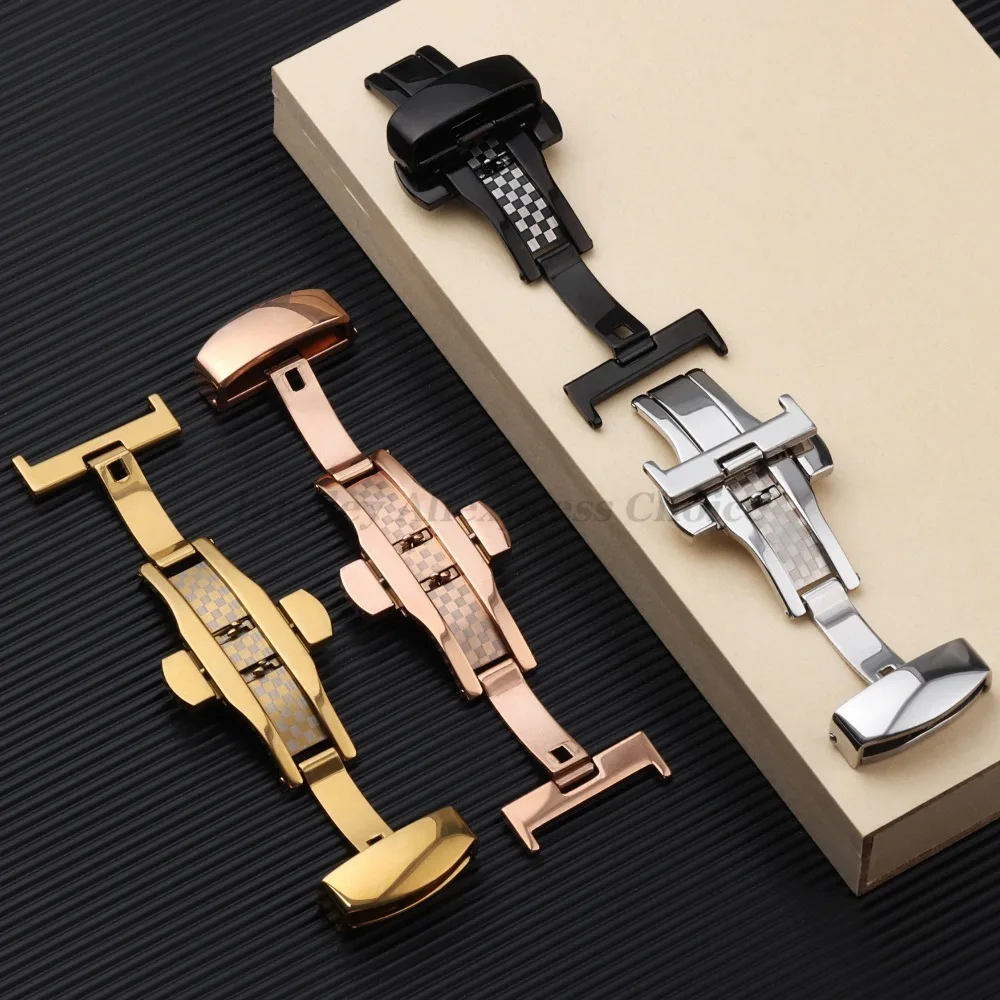 Stainless Steel Butterfly Deployment Buckle with Tool - Adjustable Watch Band Clasp Replacement