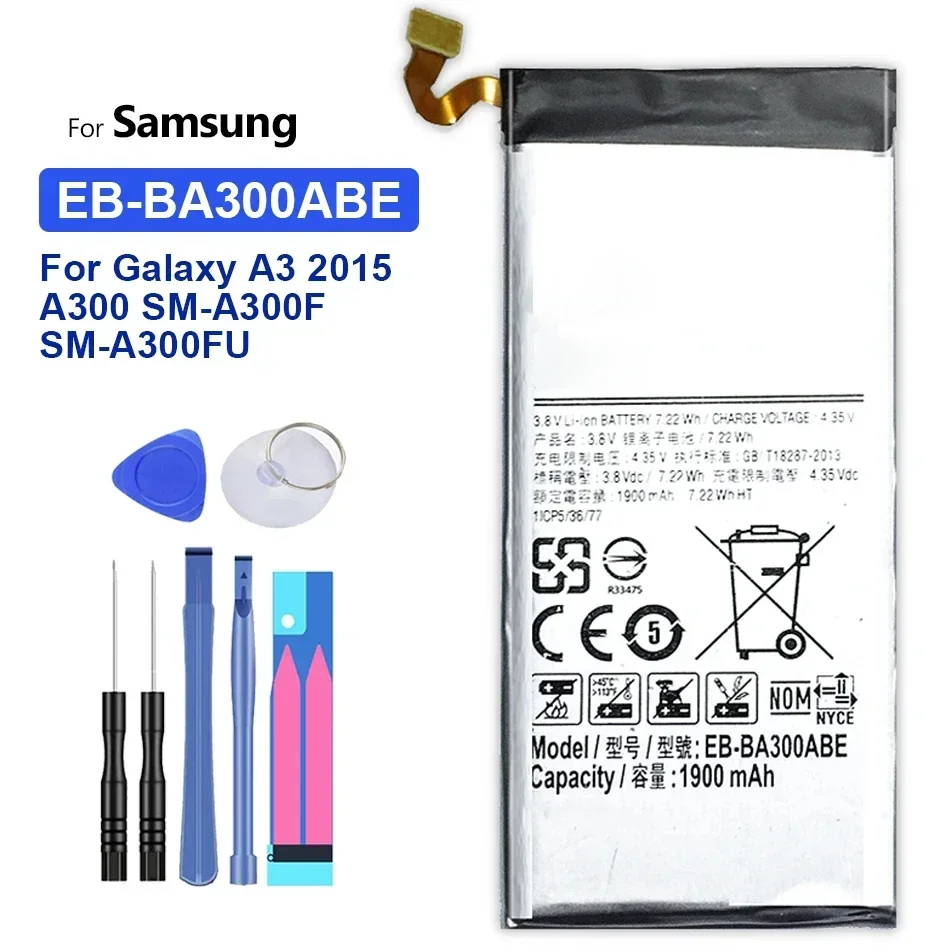 

EB-BA300ABE 1900mAh Replacement Battery For Samsung Galaxy A3 A300 SM-A300F SM-A300FU Bateria with Free Tools + Tracking Number
