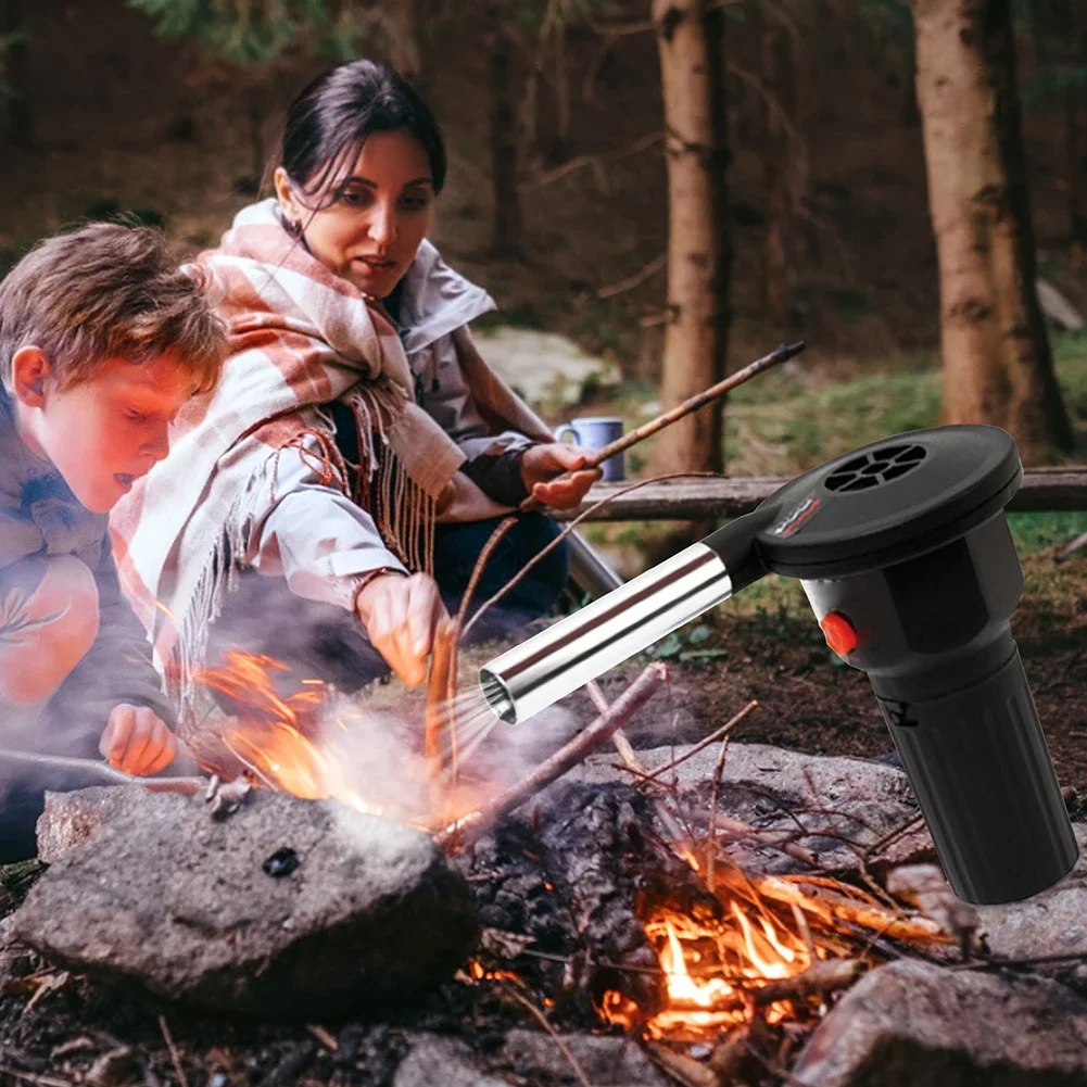 BBQ Electric Fan Air Blower Aluminum Alloy Barbecue Air Blower Handheld Barbecue Grill Fire Bellow Grill Tool Picnic Camping bbq air blower bbq fan