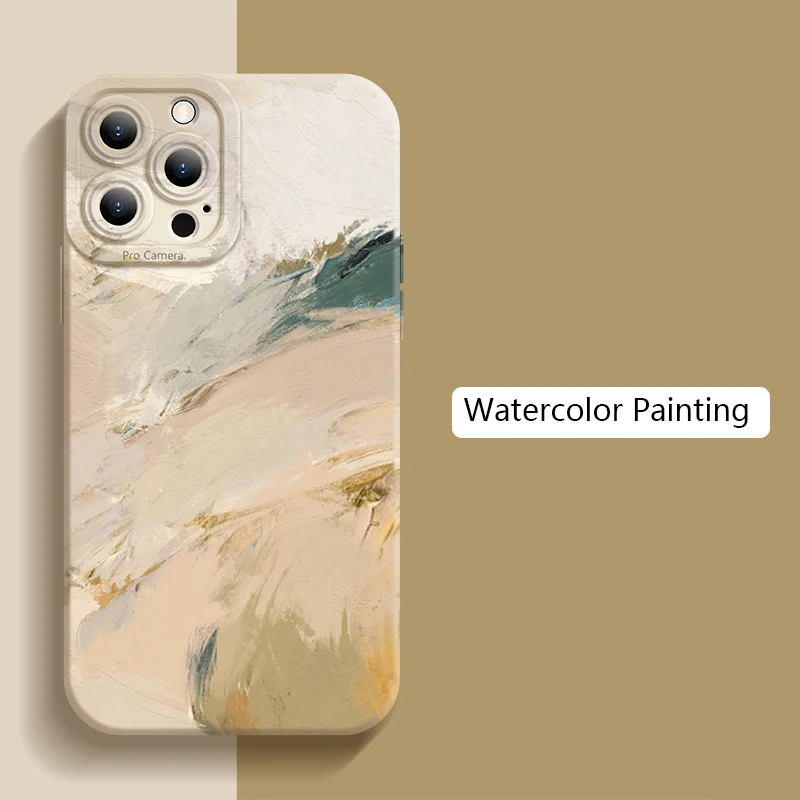 Watercolor Painting Phone Case For Xiaomi Mi 13 12 11 Lite 5G 14 13T 12T 12X Poco F5 X5 X3 Pro F3 Shockproof Soft Silicone Cover