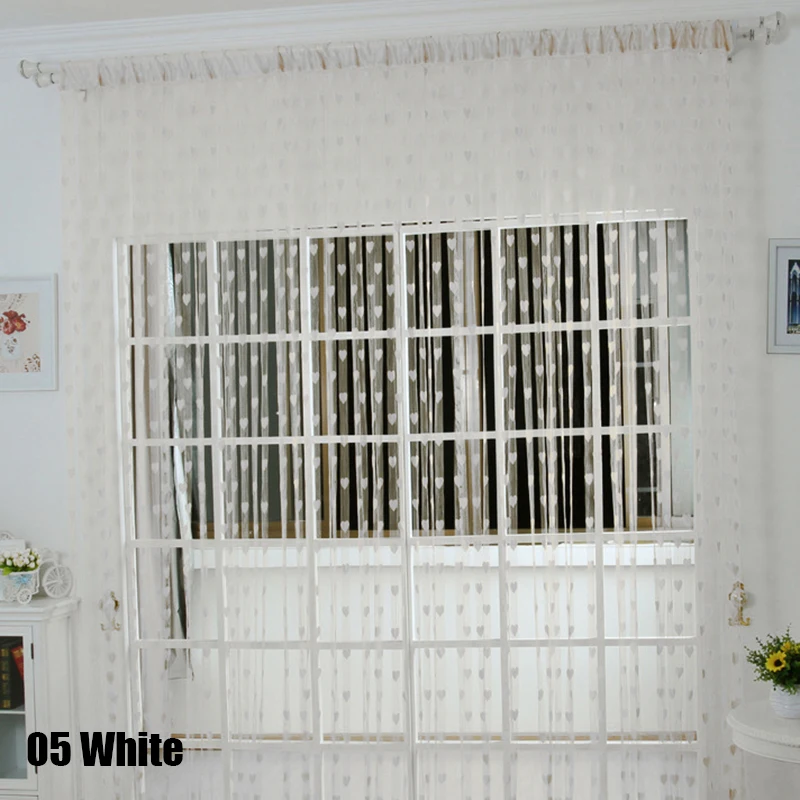 Colorful Romantic Love Pattern Line String Curtain Window Door Sheer Curtain Living Room Home Decoration 100CM * 200CM sheer curtains window curtains decor curtains string curtain