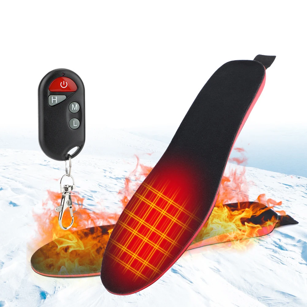 Electric Heated Insoles with Remote Control Feet Warmer USB Rechargeable Winter Heating Insoles for Outdoor Sports