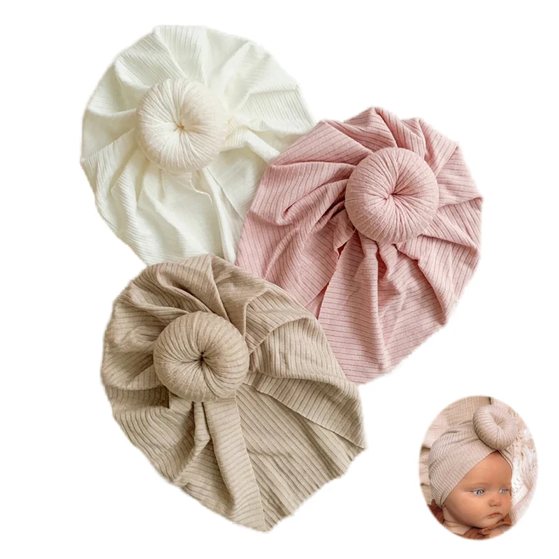 

Baby Accessories Newborn Turban Hat Elastic Baby Girls Boys Hats Solid Donut Turbans for Babies Infant Bonnet Caps Kids