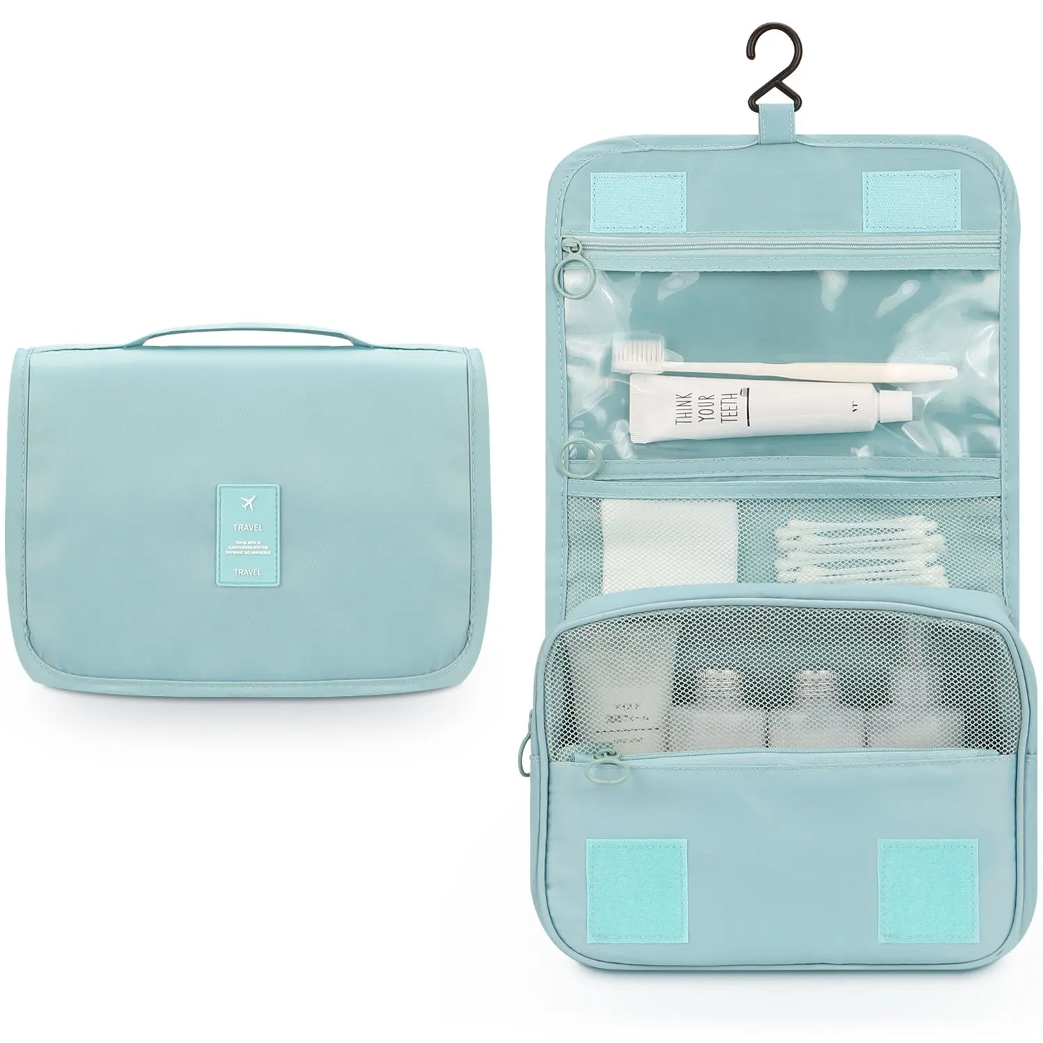 

Hanging Toiletry Bag Large Water-resistant Cosmetic Makeup Travel Organizer for Men Women with Sturdy Hook Full Sized Container