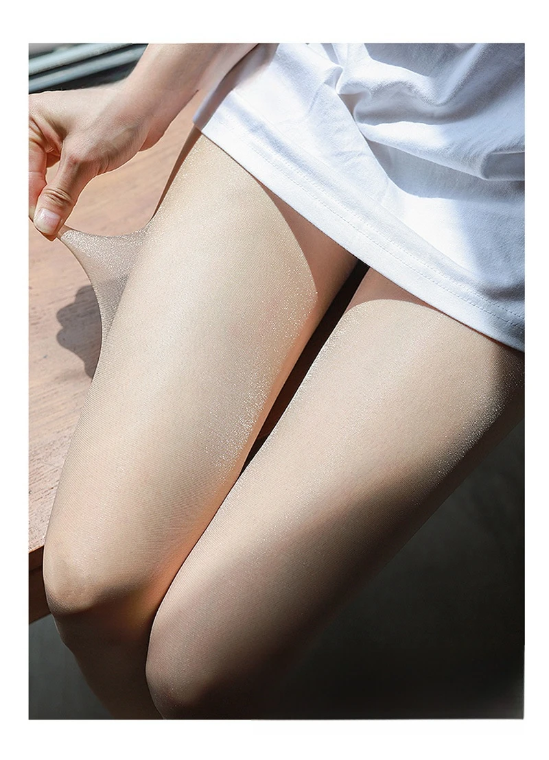 Description Picture 2 of itemSummer SML Ladies 5 Denier Subtle Shimmering Ultra-thin Sheer Tights Women's Luster Silky Sheer Pantyhose Plus Size Shiny Tights