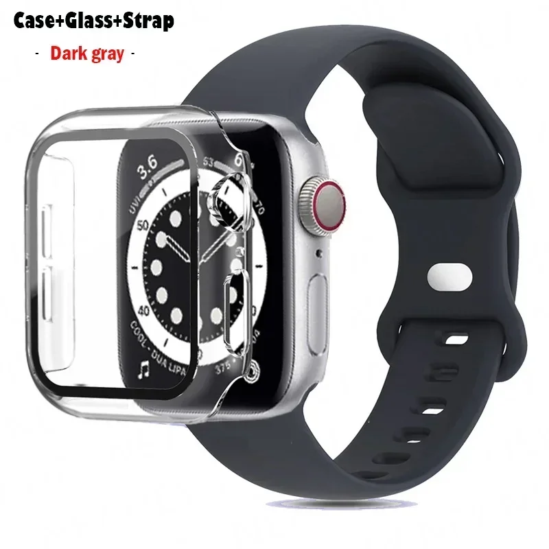 Premium Silicone Watchband with Glass Case